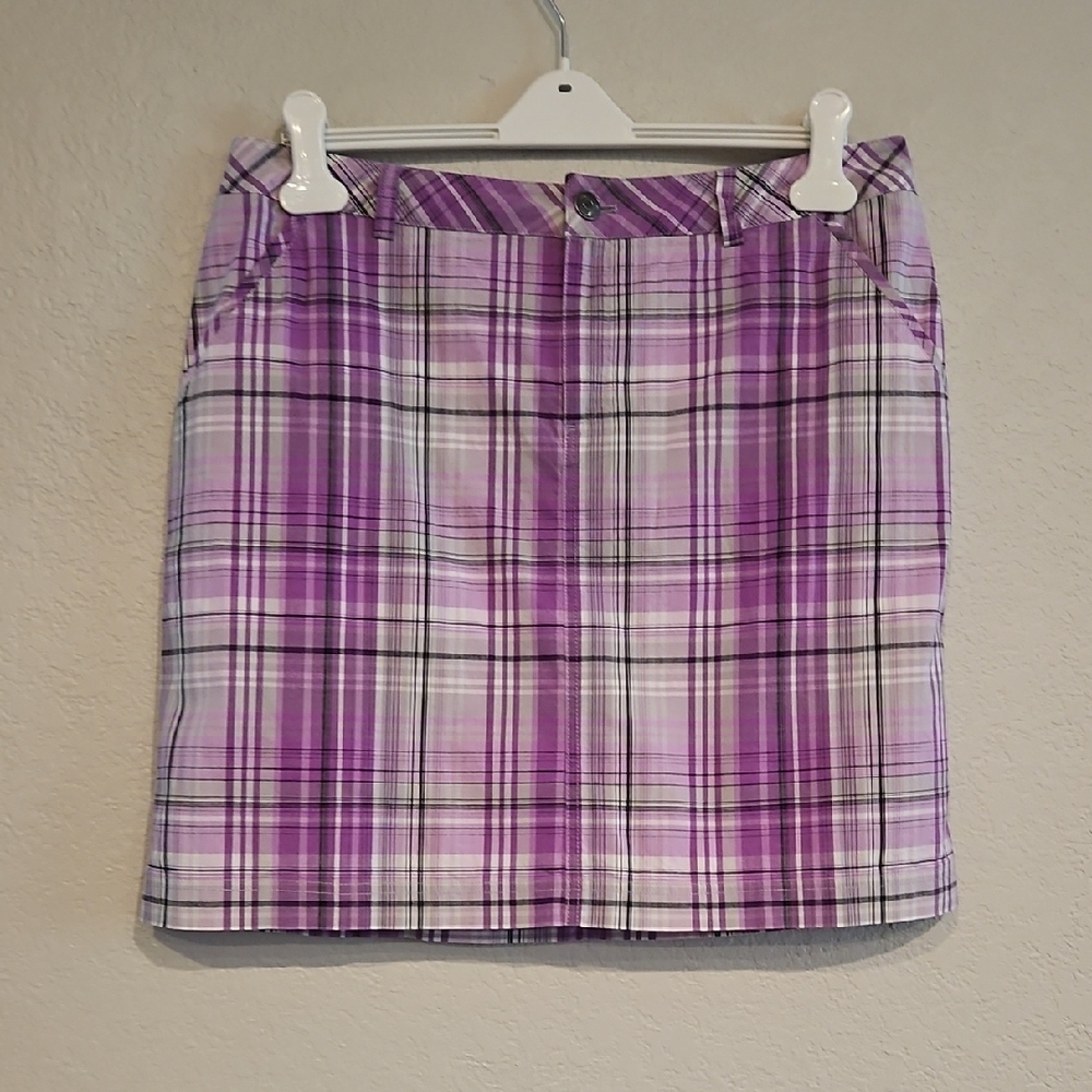 Christopher & Banks | NWT  Women's Plaid Purple Pink Casual Skort Skirt Sz 12
